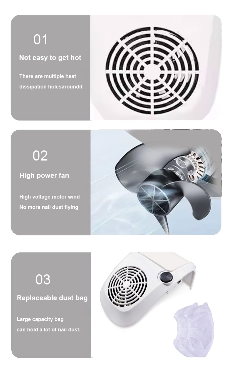 Ultra-Quiet Portable Nail Dust Collector