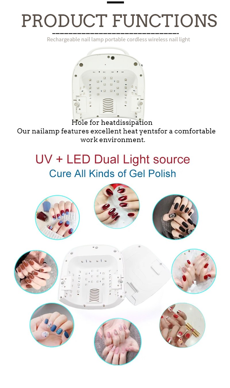 Extra-Large LED Nail Lamp with Removable Bottom Plate