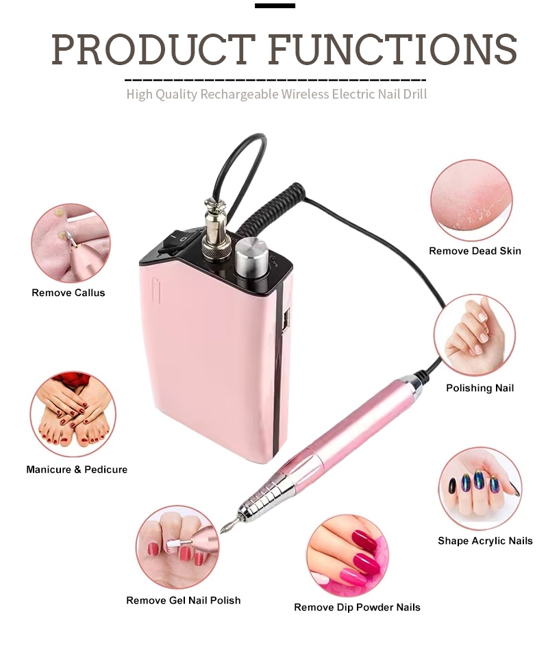 Portable High Speed Nail File Professional Salon Tool