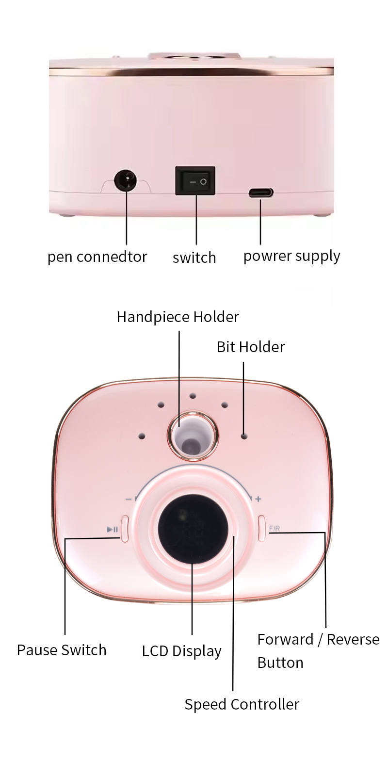 Lightweight Quiet Nail Buffer Manicure Home Device