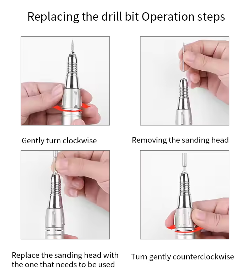 Operation steps for replacing drill bits