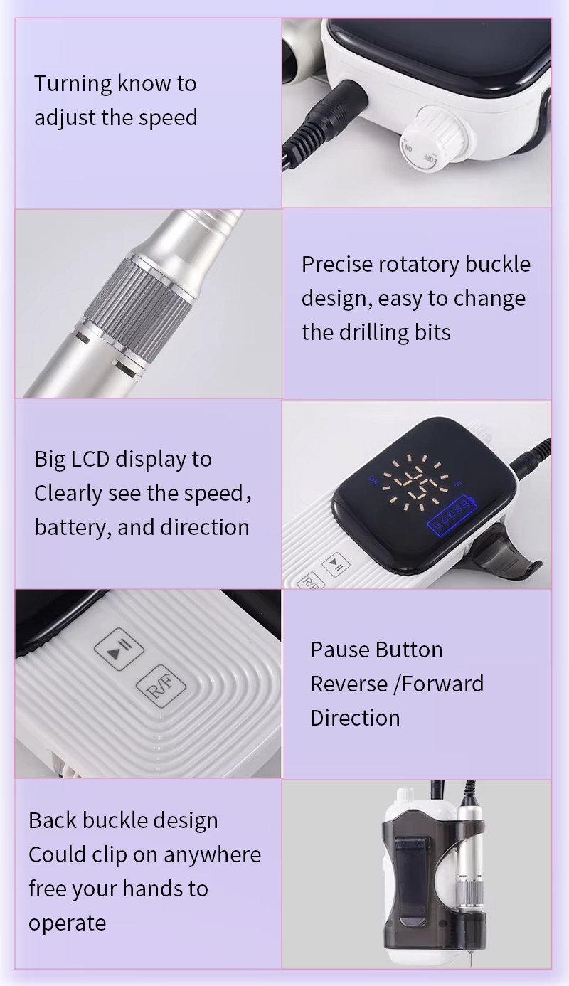 Dimensions of the lightweight pen-style nail grinder