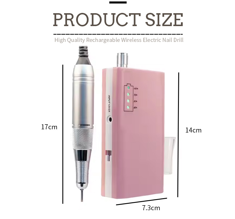Detailed view of the USB rechargeable nail file handpiece