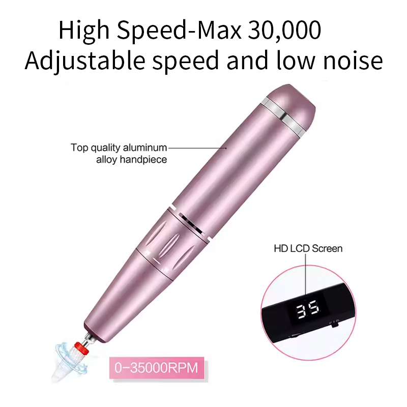 High speed max 30,000 RPM adjustable speed with top quality aluminum alloy handpiece and HD LCD screen