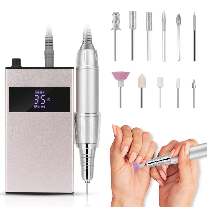 低噪音便攜式指甲鑽套件